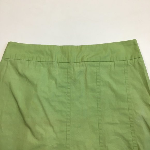 VANESSA BRUNO Athe France Green/Lime Pleated Detailing A Line Skirt - Picture 4 of 8